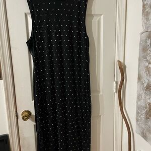 Chic Black Polka Dot Maxi Dress